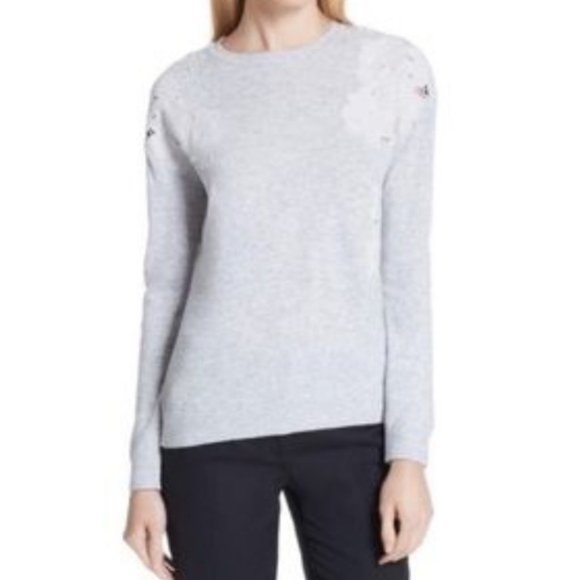 Ted Baker Yizelda Lace Shoulder Sweater Size 4 - Picture 1 of 8